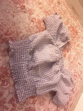 Art class Lavender Gingham Top